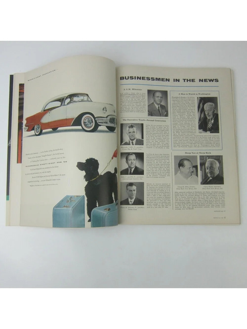 Vintage FORTUNE Magazine April 1956 Buick Lincoln Oldsmobile Chrysler Ford Ads